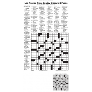 Sample of Los Angeles Times Sunday Crossword Puzzle