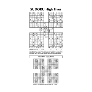 United Sudoku High Fives Sunday